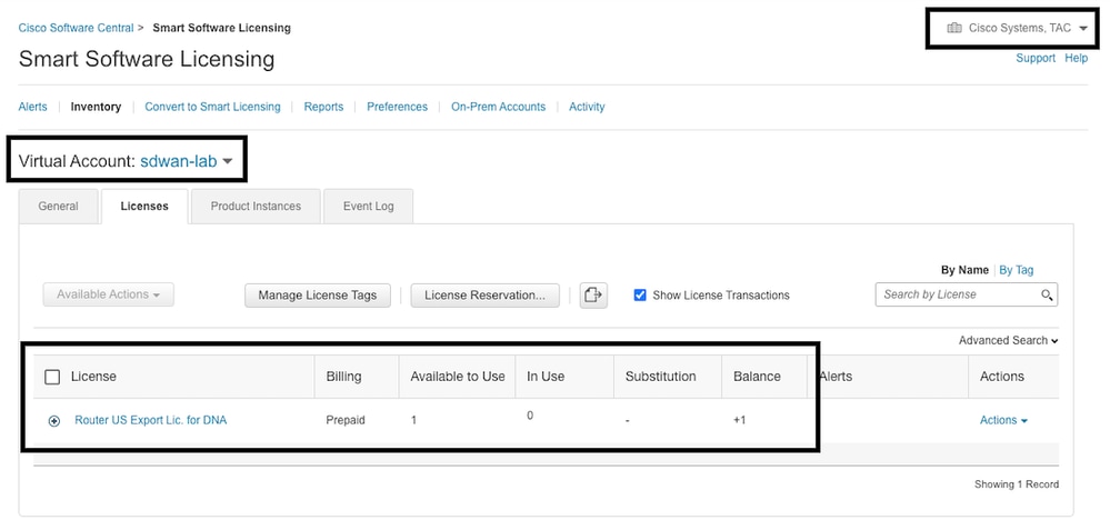 Available Licenses in a Smart Account