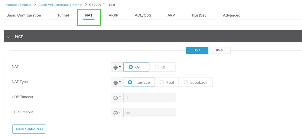 VPN Interface NAT Template