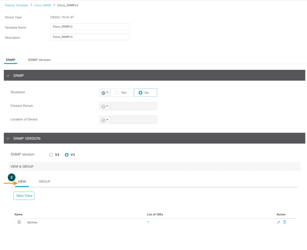 SNMP-weergave configureren