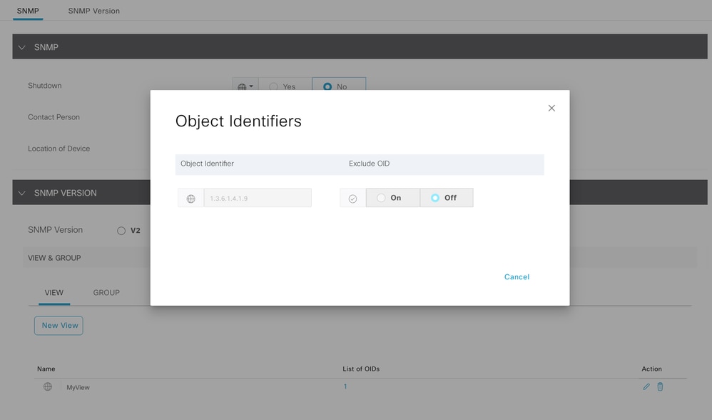 Configuración de SNMP OID