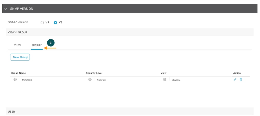 Configurer le groupe SNMP