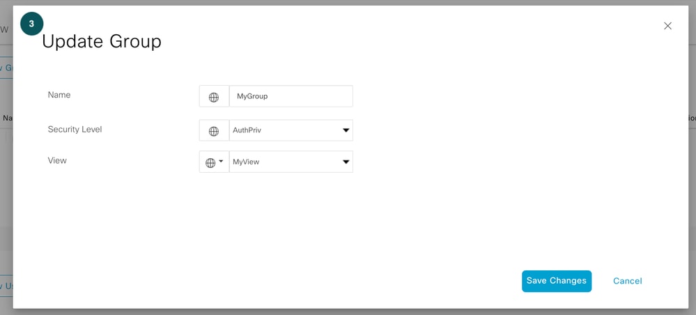 Configurer le groupe SNMP