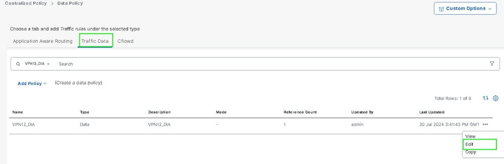 Seleccionar datos de tráfico