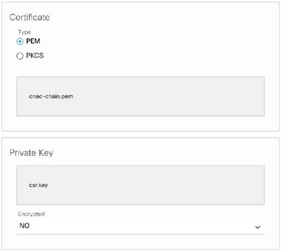 Cisco DNAC Certificate Page