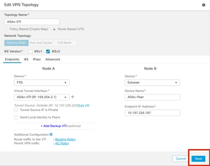 Saving the configuration