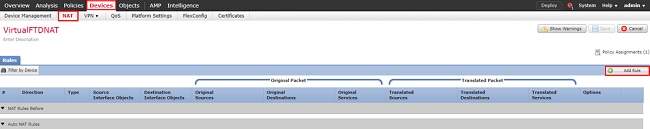 Cisco Firepower VPN Configuration - Configure NAT exemption - Click Add Rule