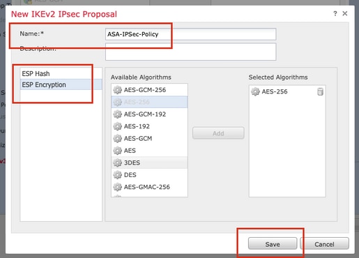 새 IKEv2 IPsec 제안 생성