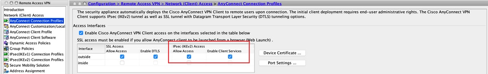 Ensure IPsec (IKEv2) Access is Enabled