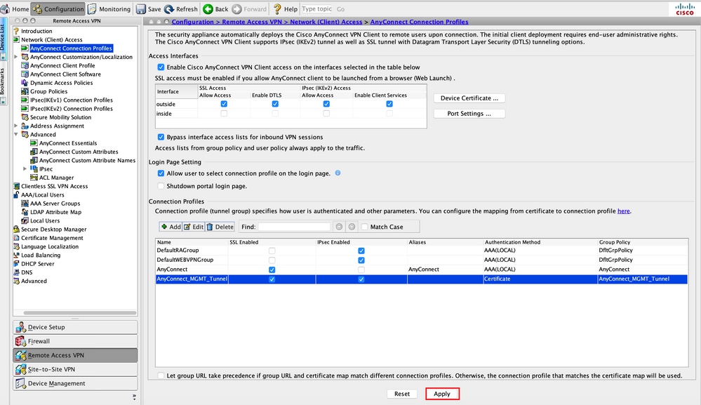 Push the Configuration to the ASA