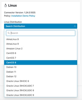 Selezionare la distribuzione