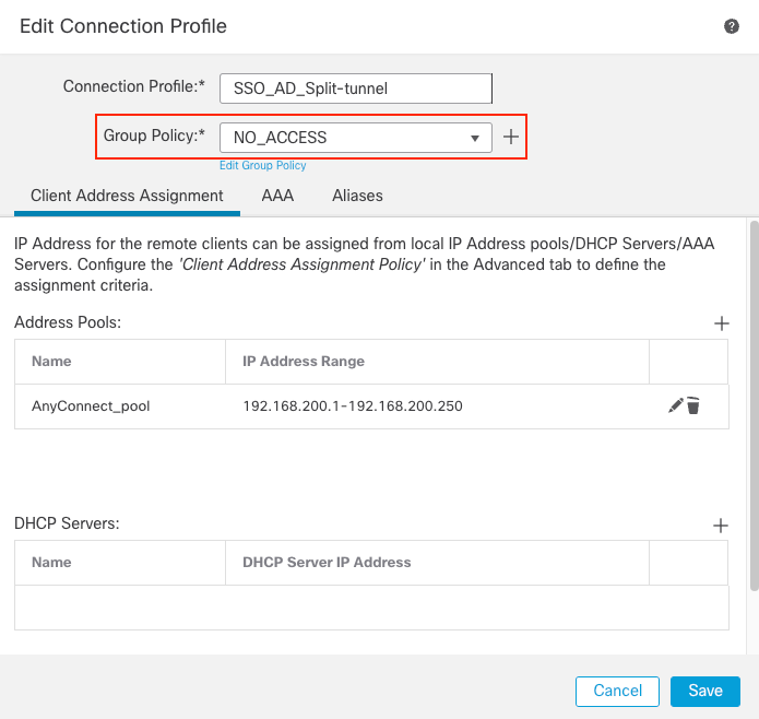 FMC Connection Profile 1