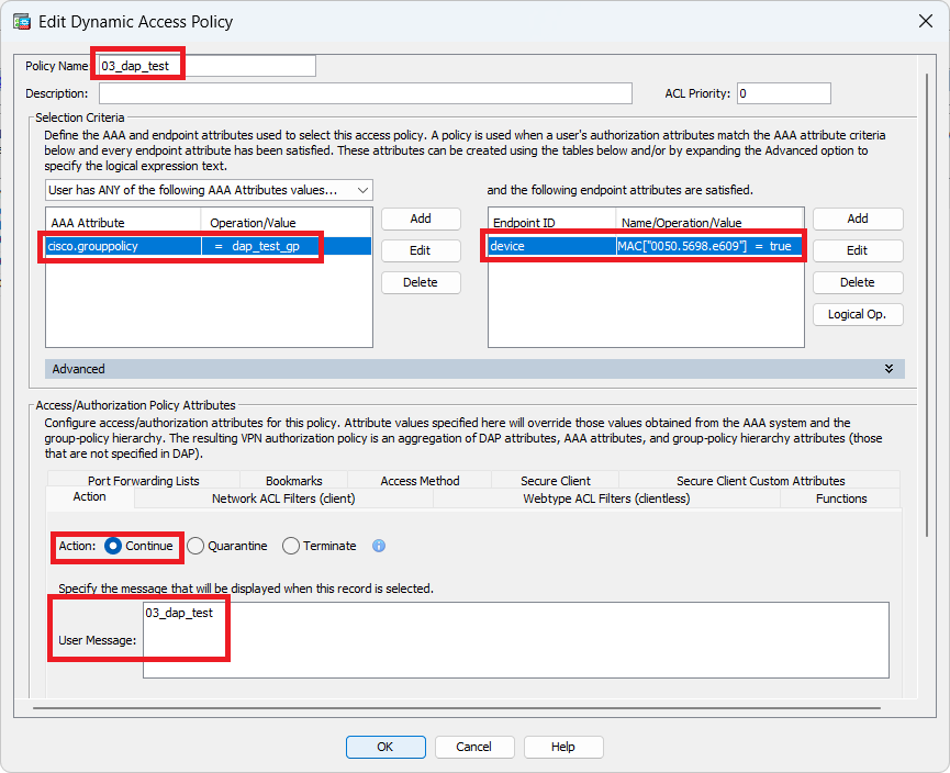 Derde DAP configureren