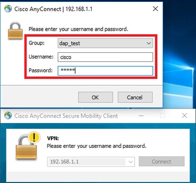 Immettere nome utente e password