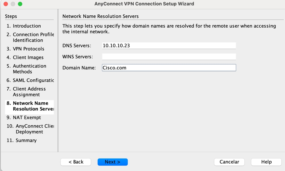 Input the Domain Name Servers and Domain Names into the Appropriate Fields