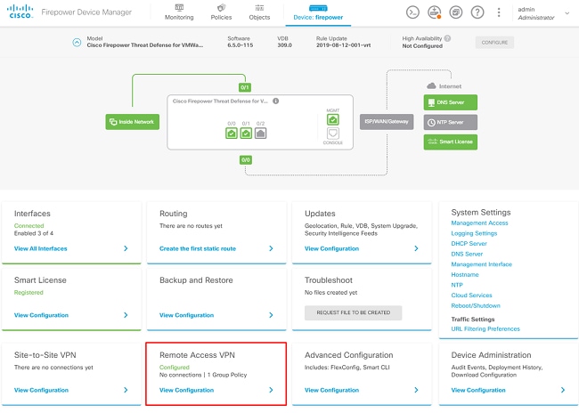 Erstellen eines VPN-Verbindungsprofils für den Remotezugriff mit dem RA VPN-Assistenten in der FDM-GUI