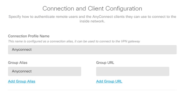 Verbindingsprofiel configureren in FDM GUI