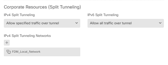 Split-tunneling configureren in groepsbeleid voor AnyConnect-gebruikers in FDM GUI