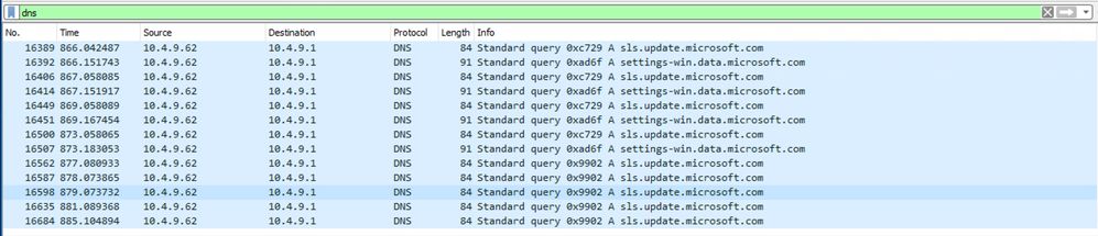 Captura de DNS de Wireshark