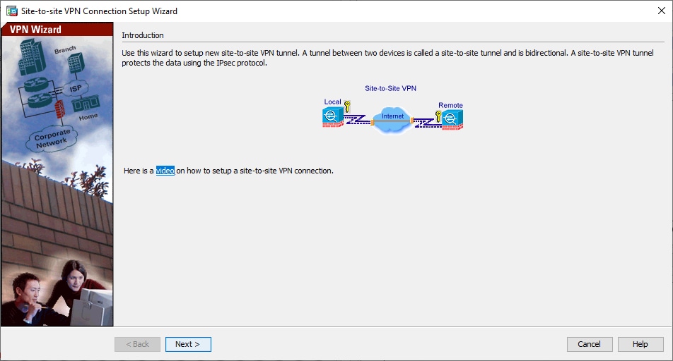 Finestra 1 della Creazione guidata VPN