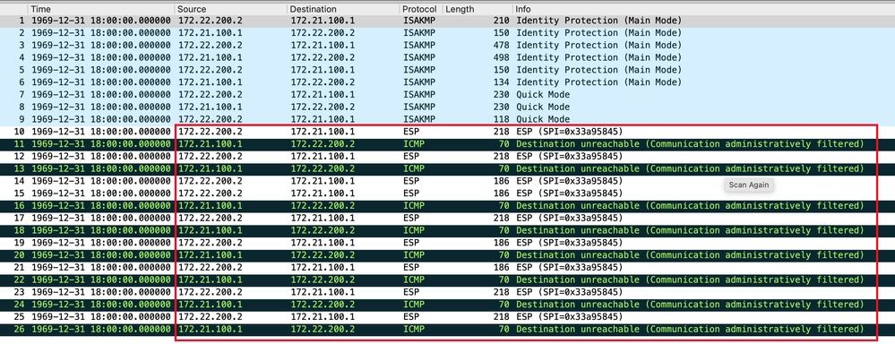 Capturar saída no Wireshark