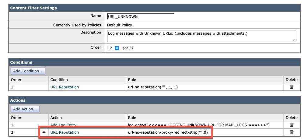 Comprobación de reputación de URL