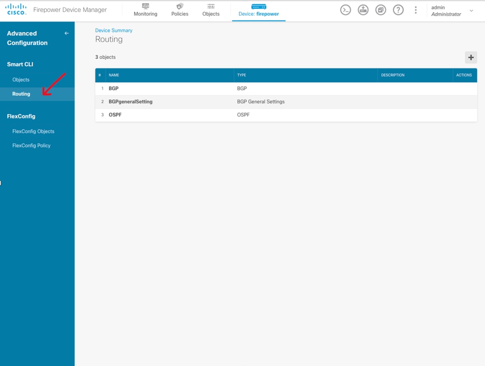 Sélection du routage pour OSPF