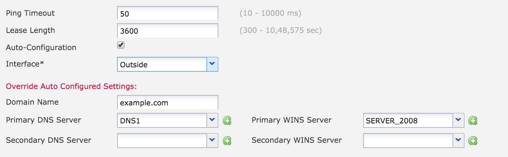 DNS/WINS 서버 구성