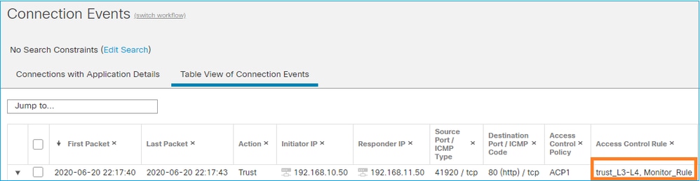 أحداث اتصال FMC