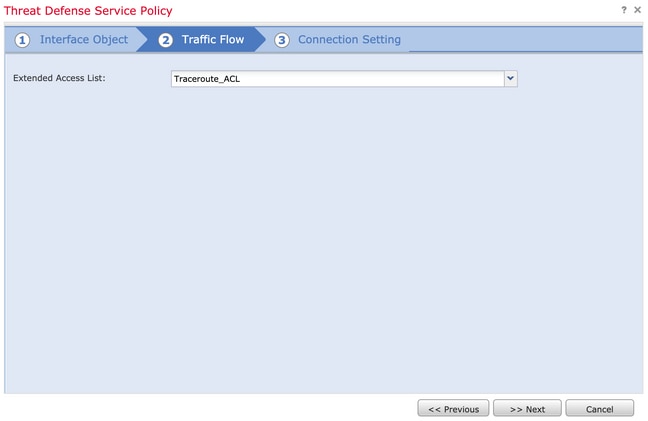 Threat Defense Service Policy：拡張アクセスリストポリシーの選択