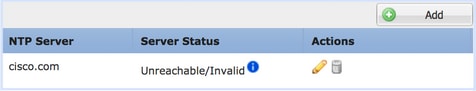 Problèmes de connectivité entre le serveur FXOS-NTP sur le port UDP 123