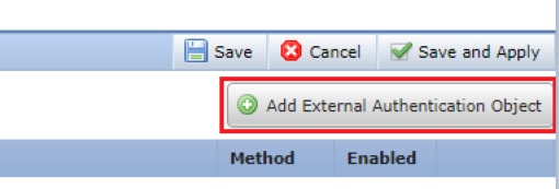 在Cisco FMC和FTD中添加外部身份验证对象