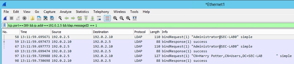 Entrée de connexion utilisateur réussie dans l'interface utilisateur graphique Web après authentification LDAP dans Cisco FMC et FTD