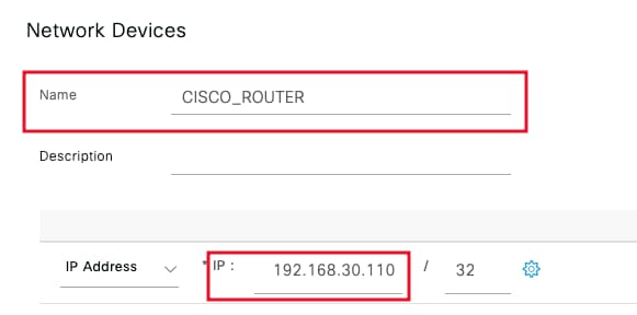 Nome e endereço IP