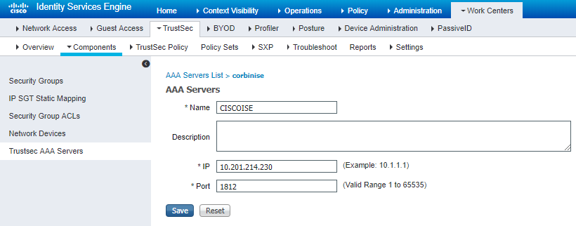 Configurer en tant que serveur AAA TrustSec