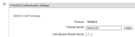 Configuración de autenticación RADIUS