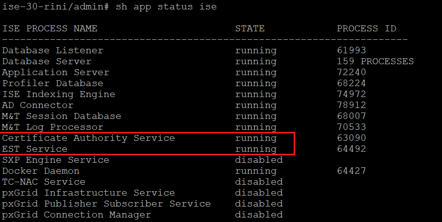 Verificación de los servicios de CA y EST en CLI