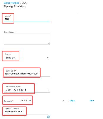 Configura provider Syslog