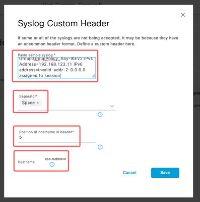 Configura intestazione personalizzata