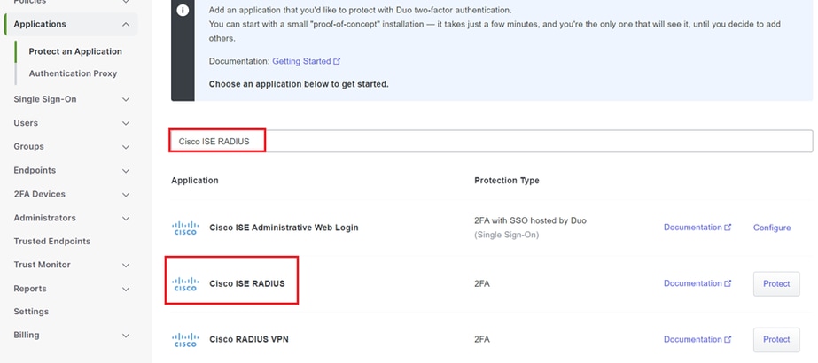 opção ISE RADIUS