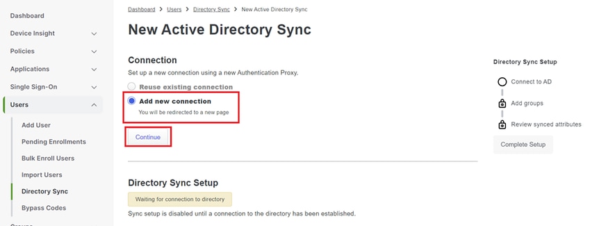 添加新的Active Directory