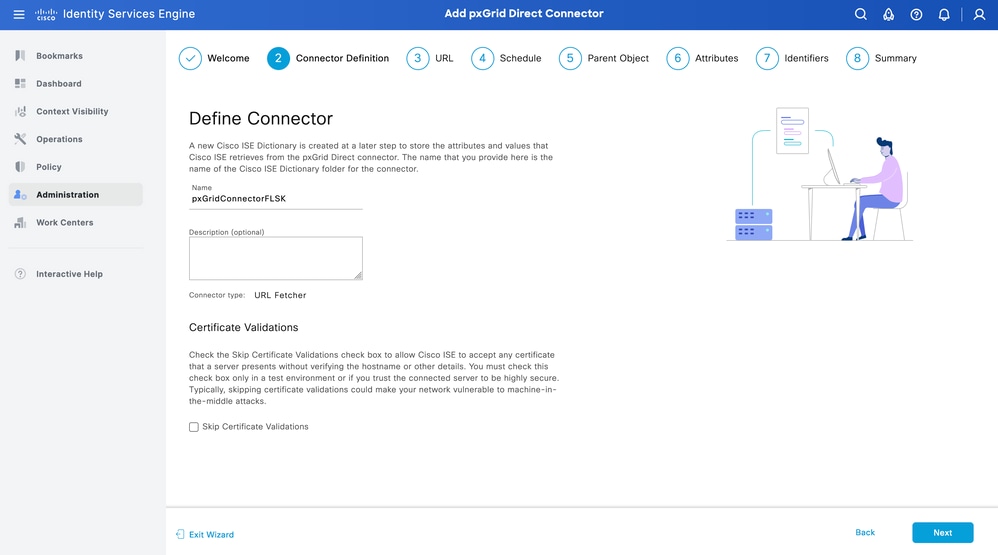 Definire il connettore diretto pxGrid