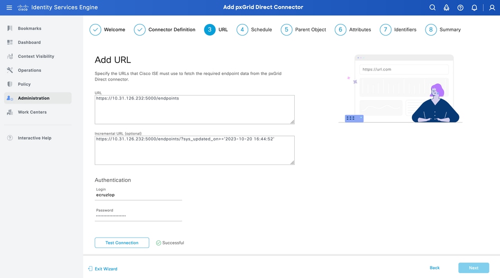 Ajouter une URL pour le connecteur direct de grille px