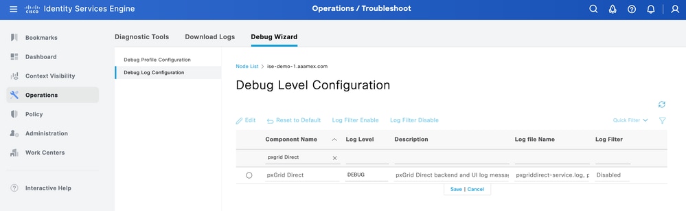 Configuratie debug-log