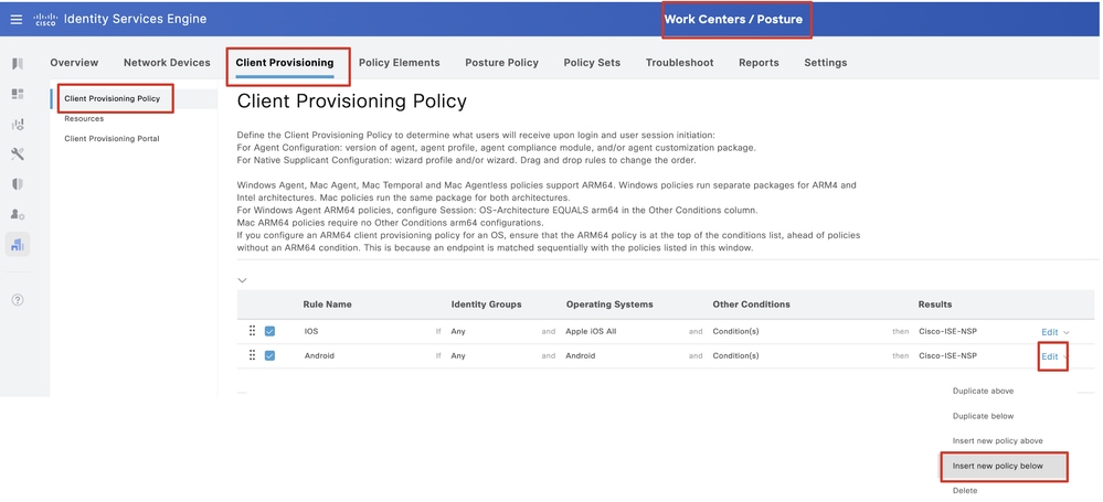 ISE_Add_NEW_PROVISIONING_POLICY