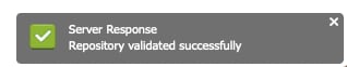 Repository Validated Successfully Message