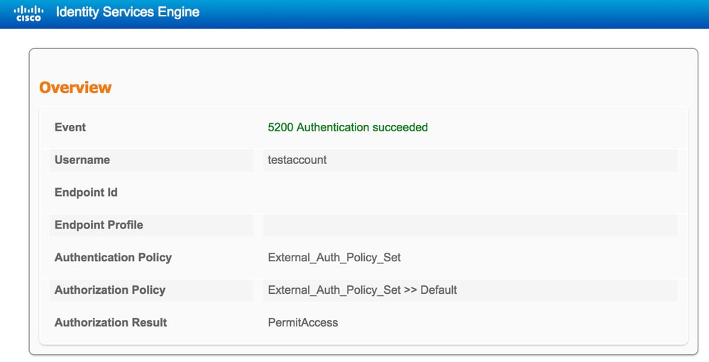 選擇「Continue to Authorization Policy on Access-Accept」時驗證授權策略的評估