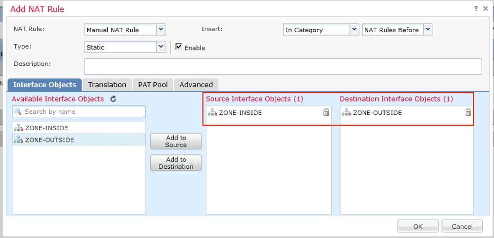 FTD GUI -NAT entry is created from ZONE-INSIDE to ZONE-OUTSIDE