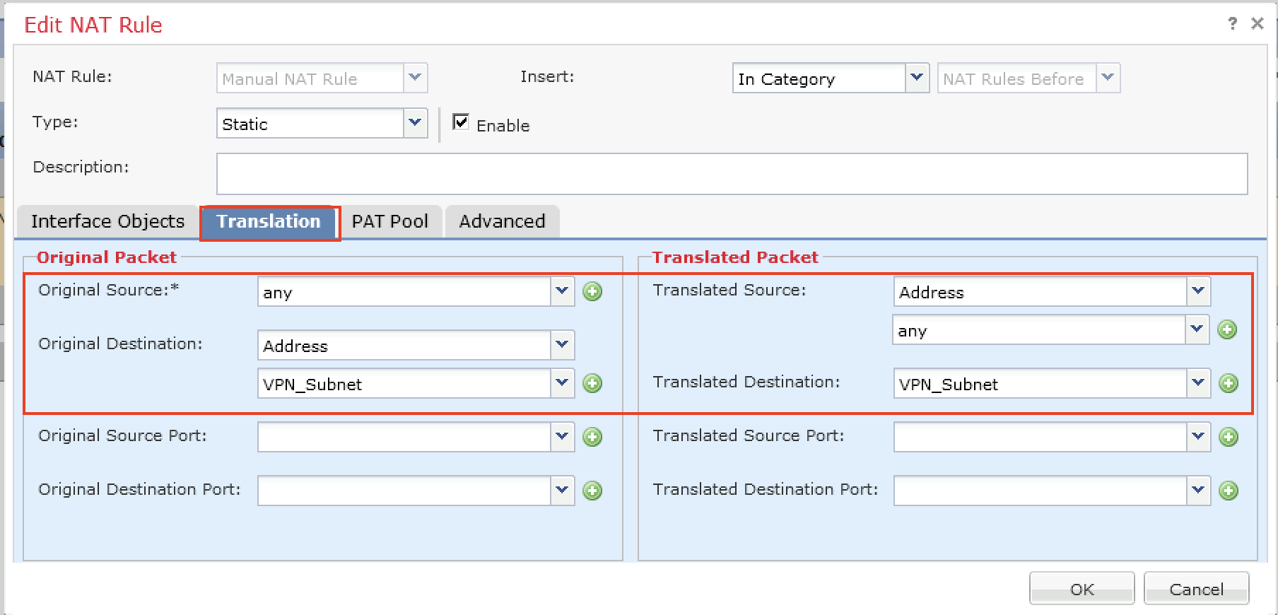 FTD GUI -Translation tab