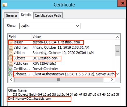 LDAP server cert