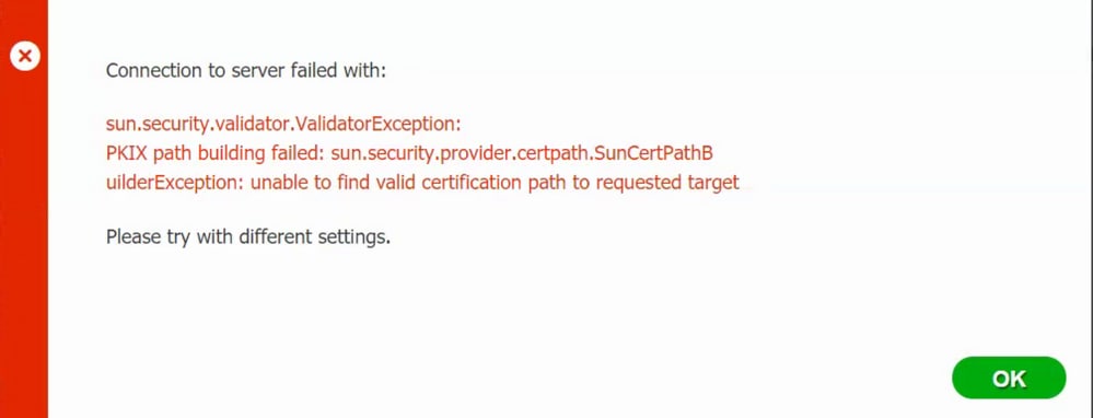 Integración de Intune MDM con ISE: mensaje de error de conexión al servidor fallido